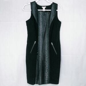 Dylan & Rose Black Crocodile Print Shift Dress Edgy Contemporary Size S